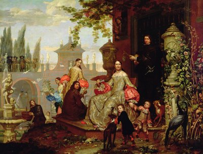 Portrait of a Family in a Garden by Jan van the Younger Kessel